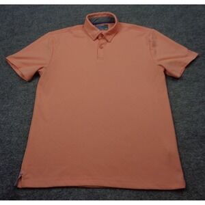 Twillory Polo Shirt Men M Orange Athletic Golf Performance Active Casual Stretch